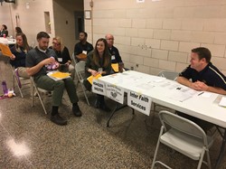 Middle School and Learning Center Staff participate in a Poverty Simulation