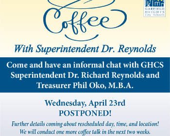 Coffee Talk on Wednesday, April 23rd Postponed!