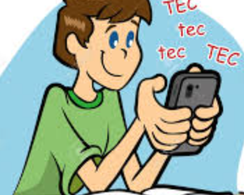 student using a cell phone