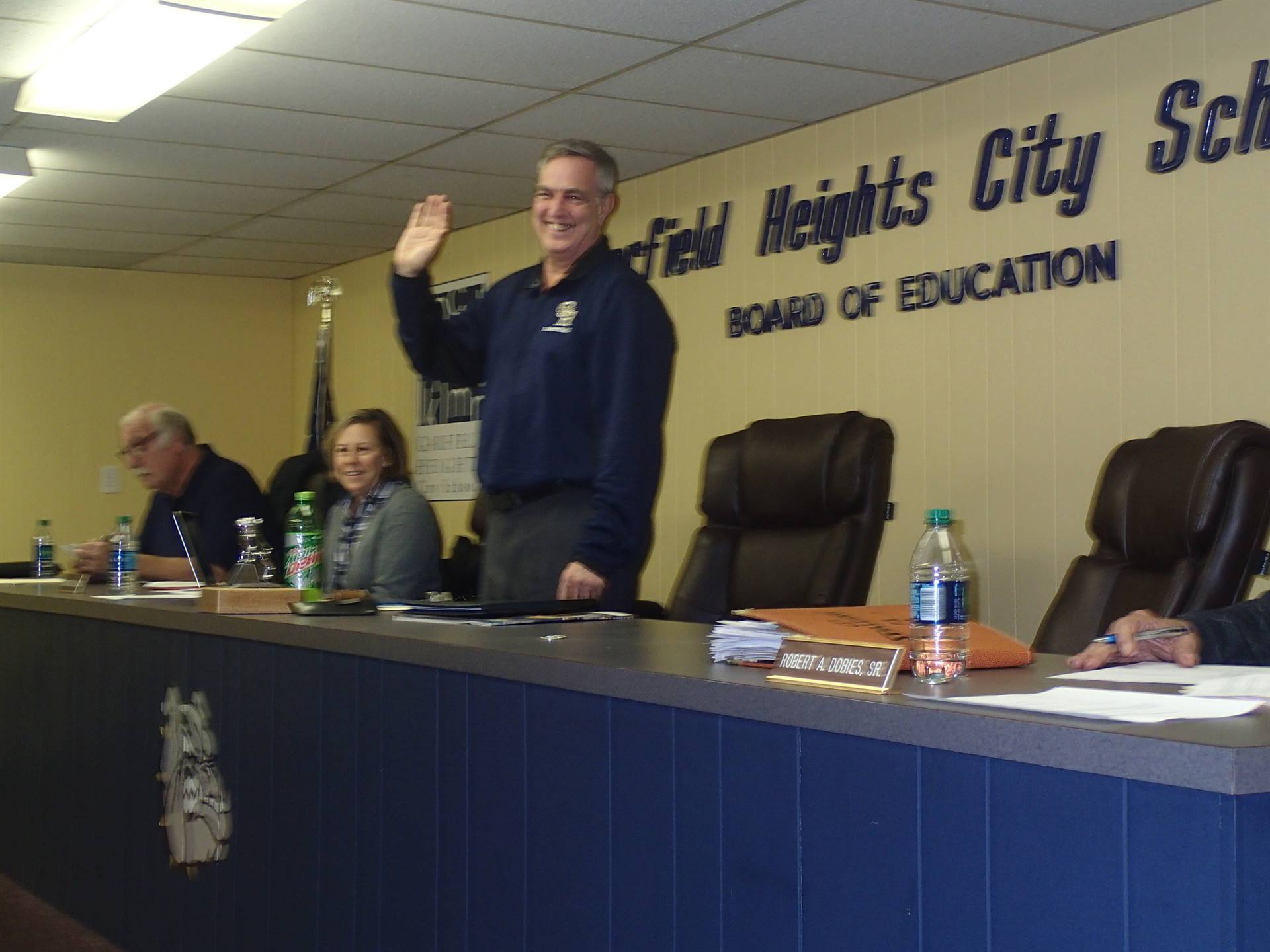Gary Wolkse during the swearing in ceremony for the board of education