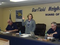 Christine Kitson during the swearing in ceremony for the board of education