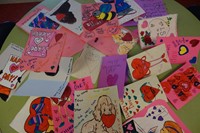 K-Club making cards for Valentine's Day