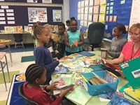 students shopping at the free book fair