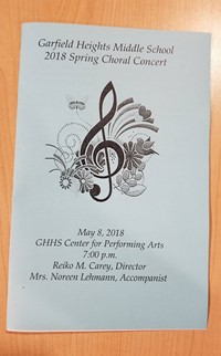 MS Spring Choir Concert program