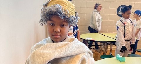 wax museum - student is Harriet Tubman