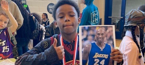 Wax museum - student is Koby Bryant