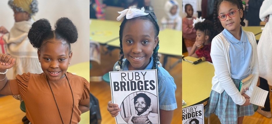 Students in the 3rd grade wax museum - Ruby Bridges